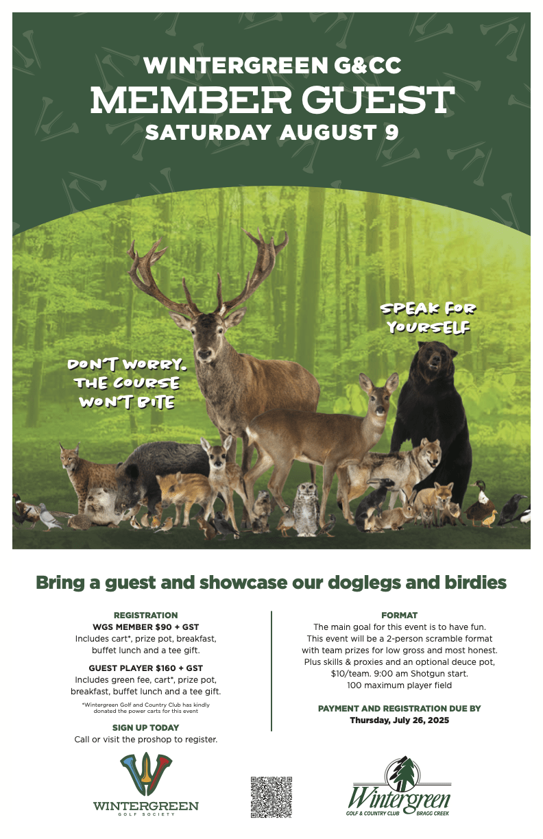 The main goal for this event is to have fun. This event will be a 2-person scramble format with team prizes for low gross and most honest. Plus skills & proxies and an optional deuce pot, $10/team. 9:00 am Shotgun start. 100 maximum player field PAYMENT AND REGISTRATION DUE BY THURSDAY JULY 26, 2025